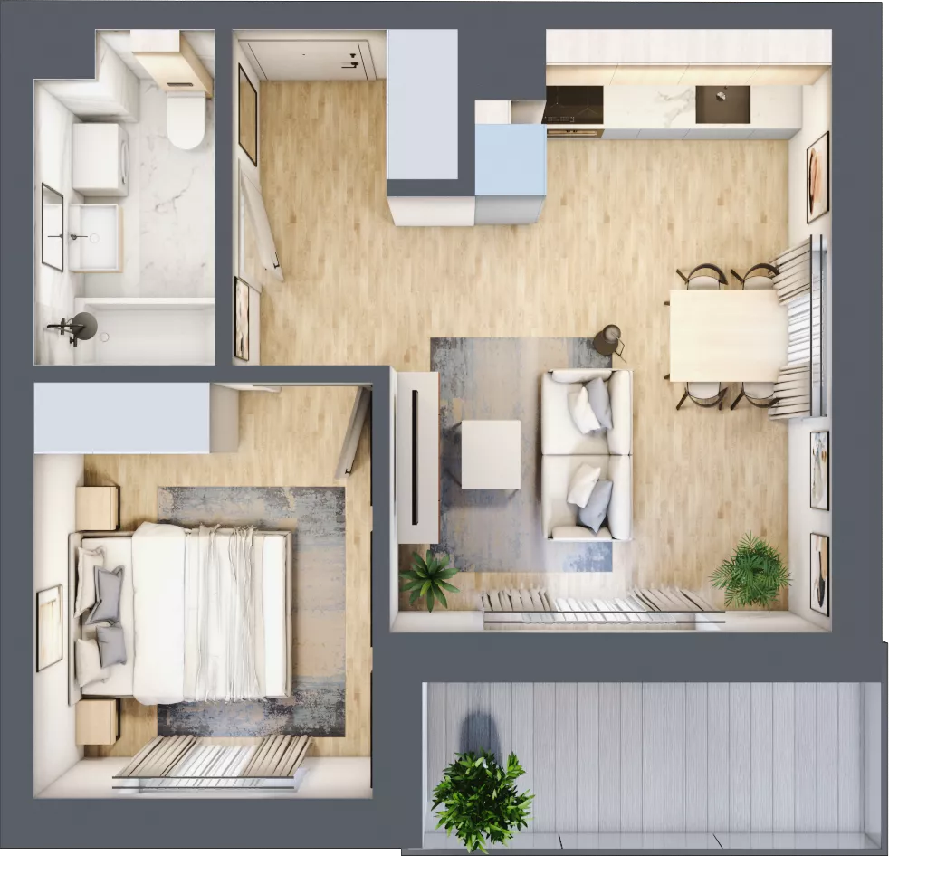 2 pokoje, mieszkanie 36,28 m², piętro 1, oferta nr 11, Centralna 51C, Kraków, Czyżyny, ul. Centralna