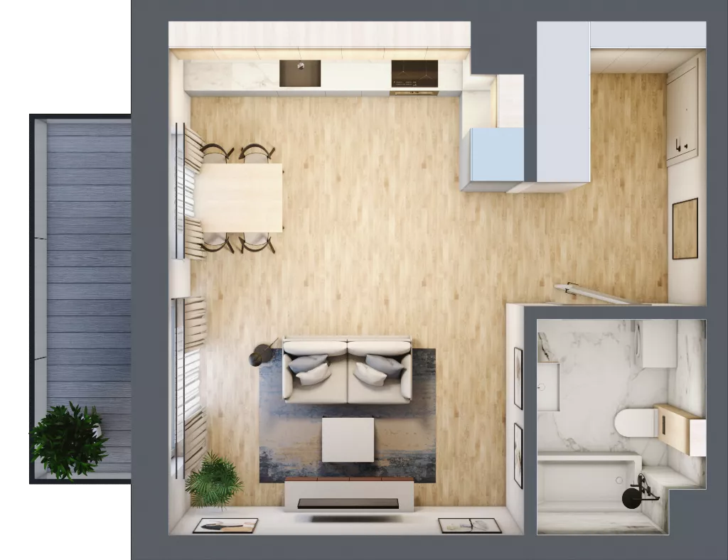 1 pokój, mieszkanie 33,71 m², piętro 4, oferta nr 30, Centralna 51C, Kraków, Czyżyny, ul. Centralna
