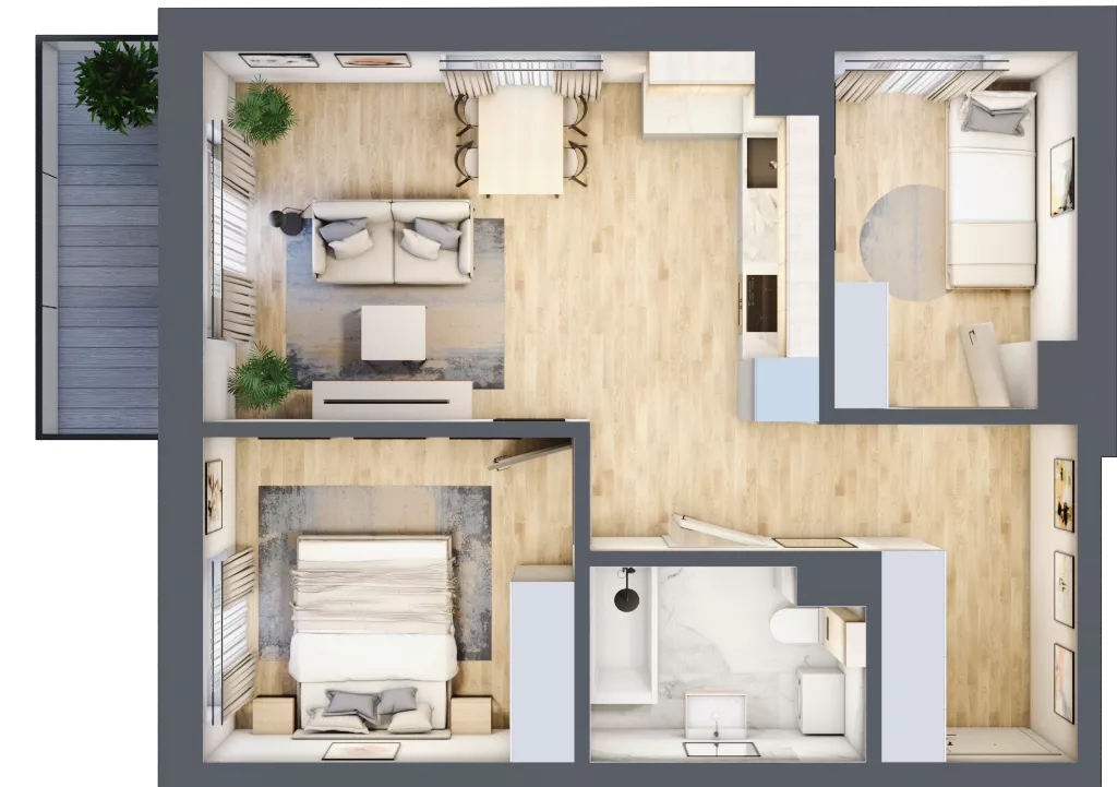 3 pokoje, mieszkanie 53,40 m², piętro 5, oferta nr 31, Centralna 51C, Kraków, Czyżyny, ul. Centralna