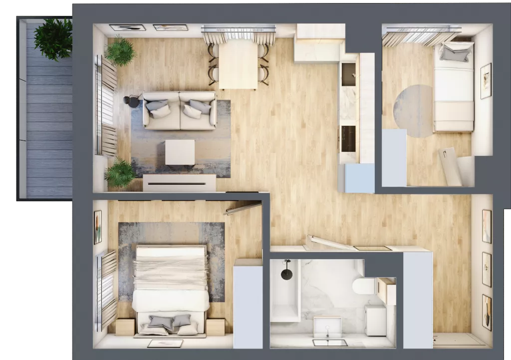 3 pokoje, mieszkanie 53,03 m², piętro 3, oferta nr 19, Centralna 51C, Kraków, Czyżyny, ul. Centralna