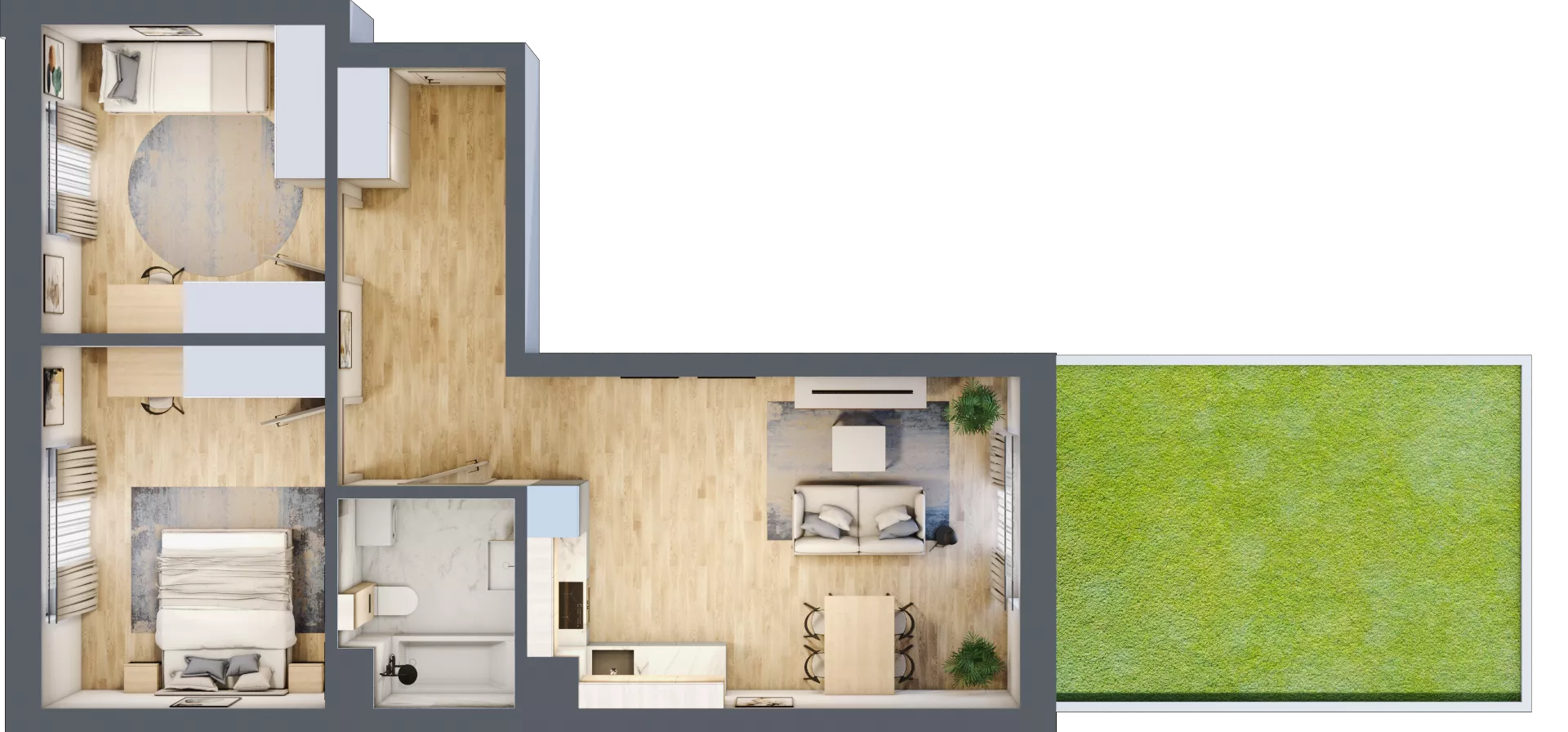 3 pokoje, mieszkanie 64,14 m², parter, oferta nr 60, Centralna 51C, Kraków, Czyżyny, ul. Centralna