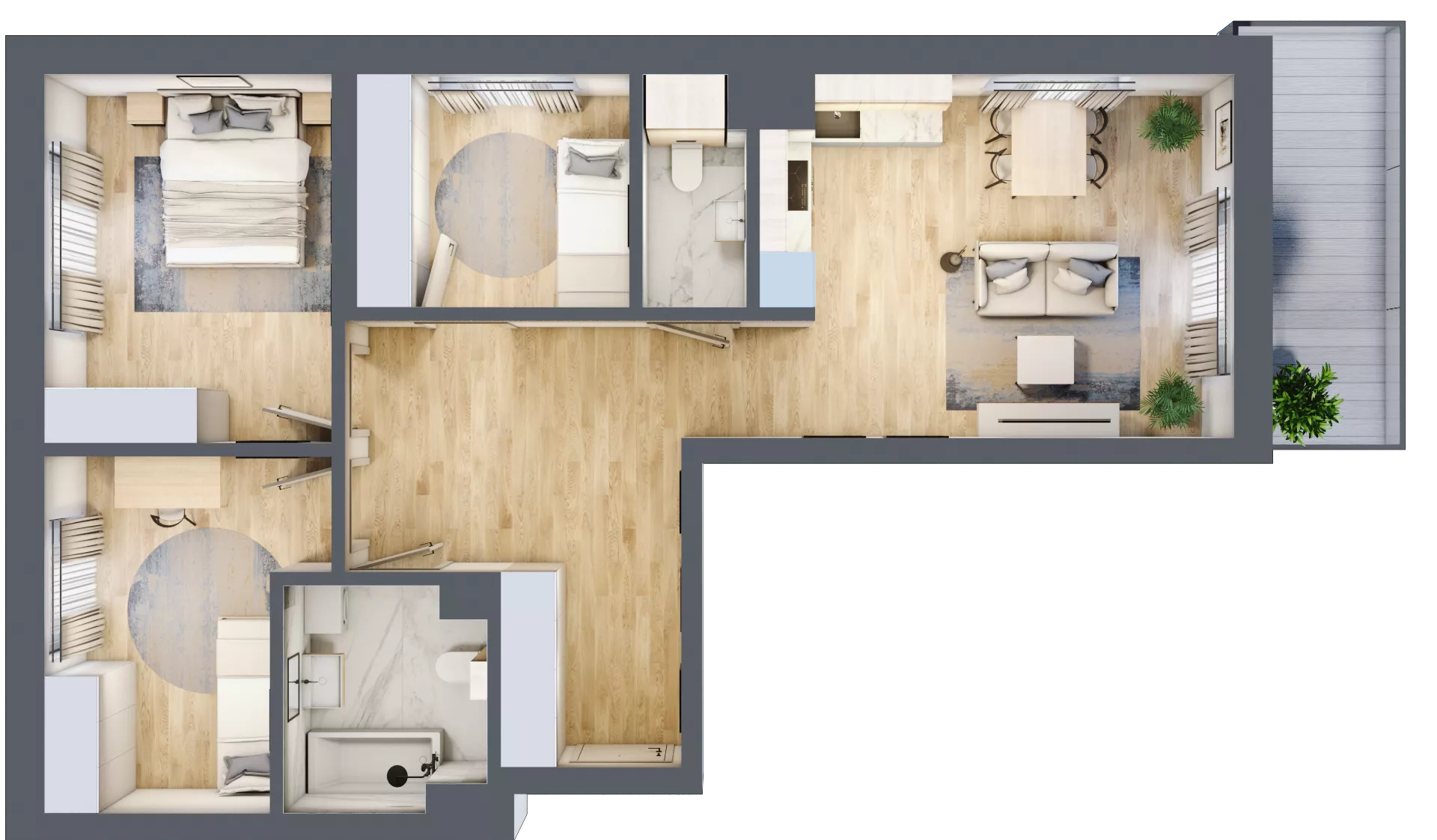 4 pokoje, mieszkanie 75,19 m², piętro 1, oferta nr 81, Centralna 51C, Kraków, Czyżyny, ul. Centralna