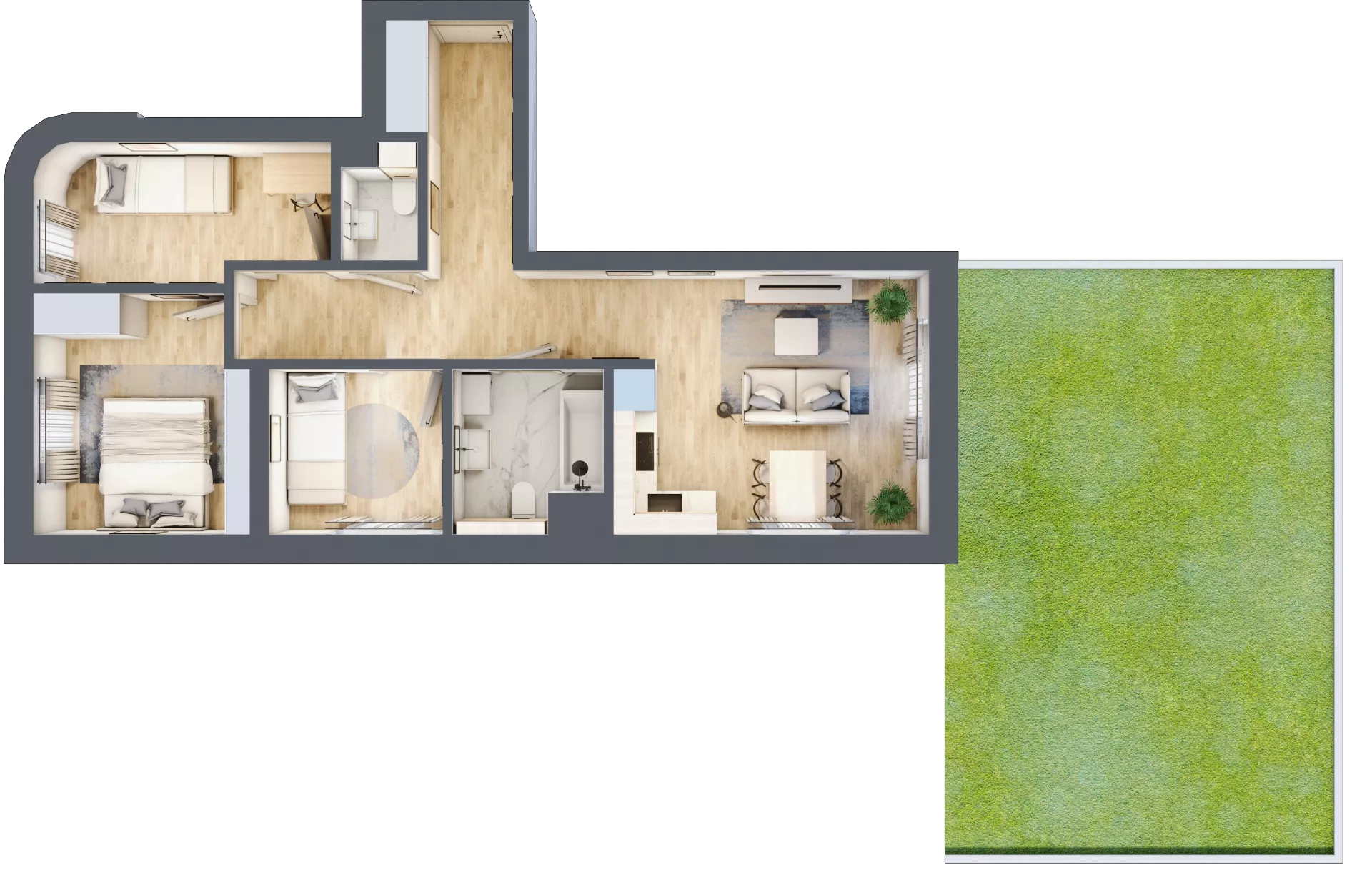 4 pokoje, mieszkanie 62,30 m², parter, oferta nr 40, Centralna 51C, Kraków, Czyżyny, ul. Centralna