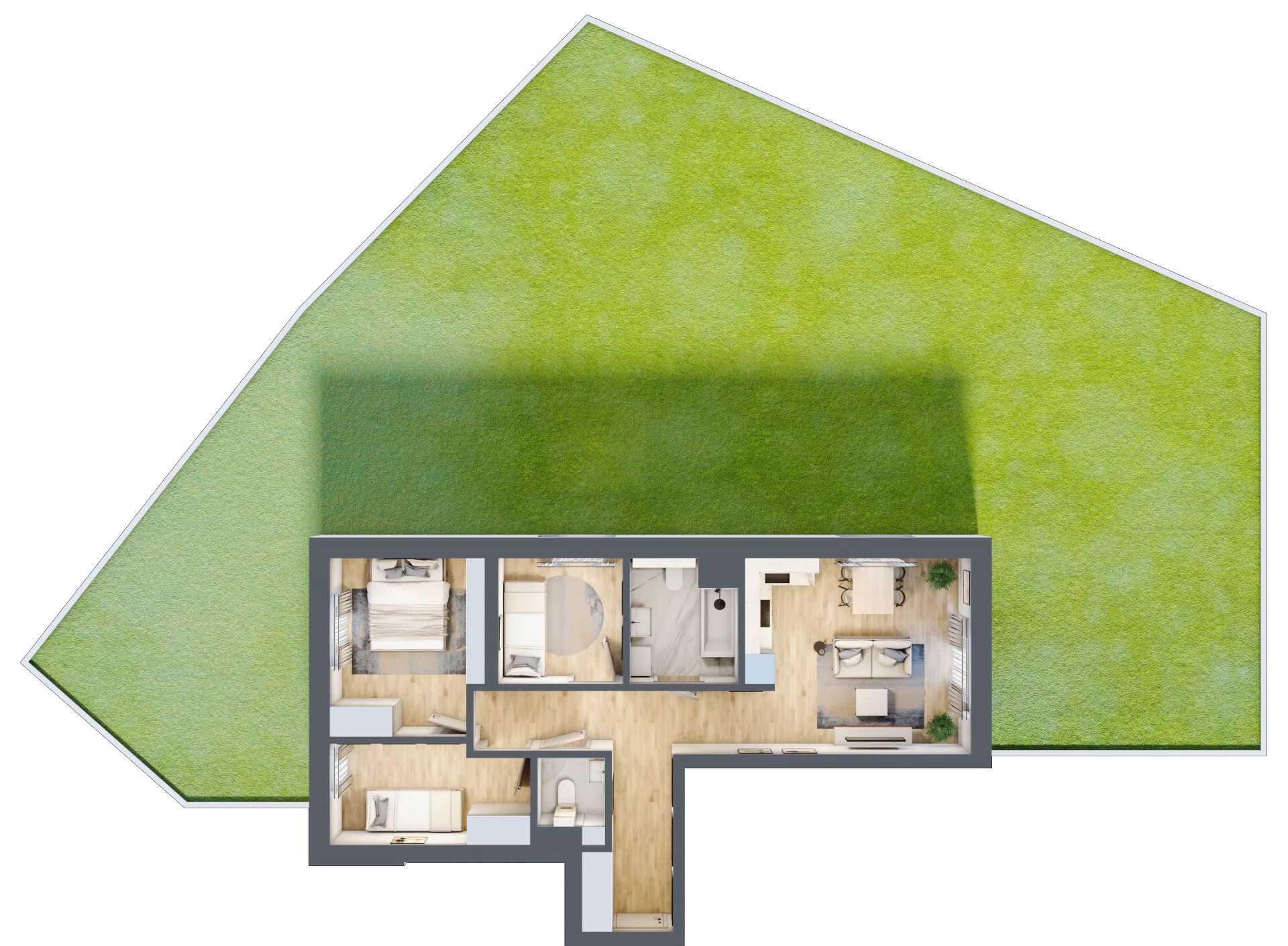 4 pokoje, mieszkanie 64,29 m², parter, oferta nr 77, Centralna 51C, Kraków, Czyżyny, ul. Centralna