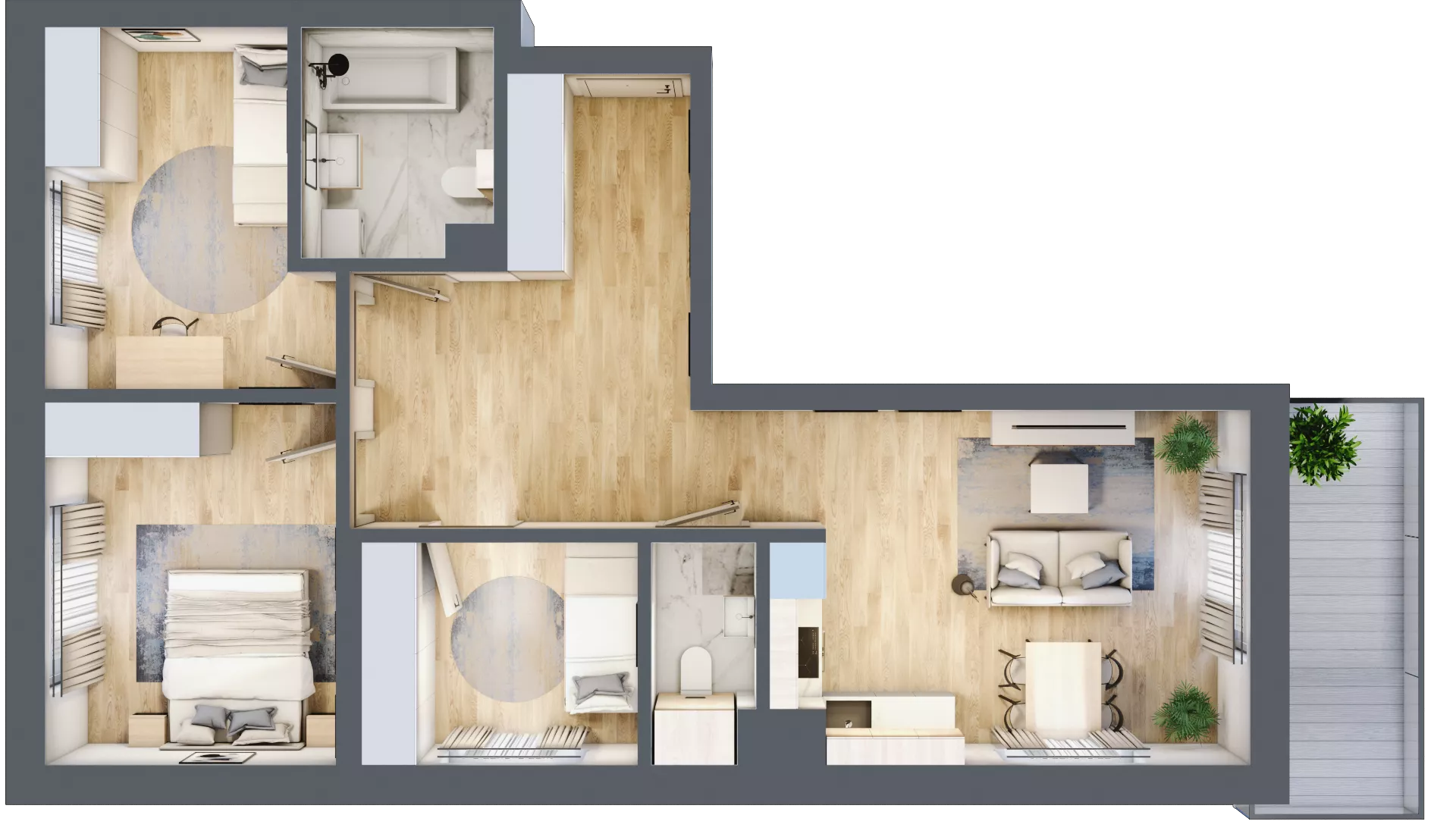 4 pokoje, mieszkanie 73,80 m², piętro 1, oferta nr 44, Centralna 51C, Kraków, Czyżyny, ul. Centralna