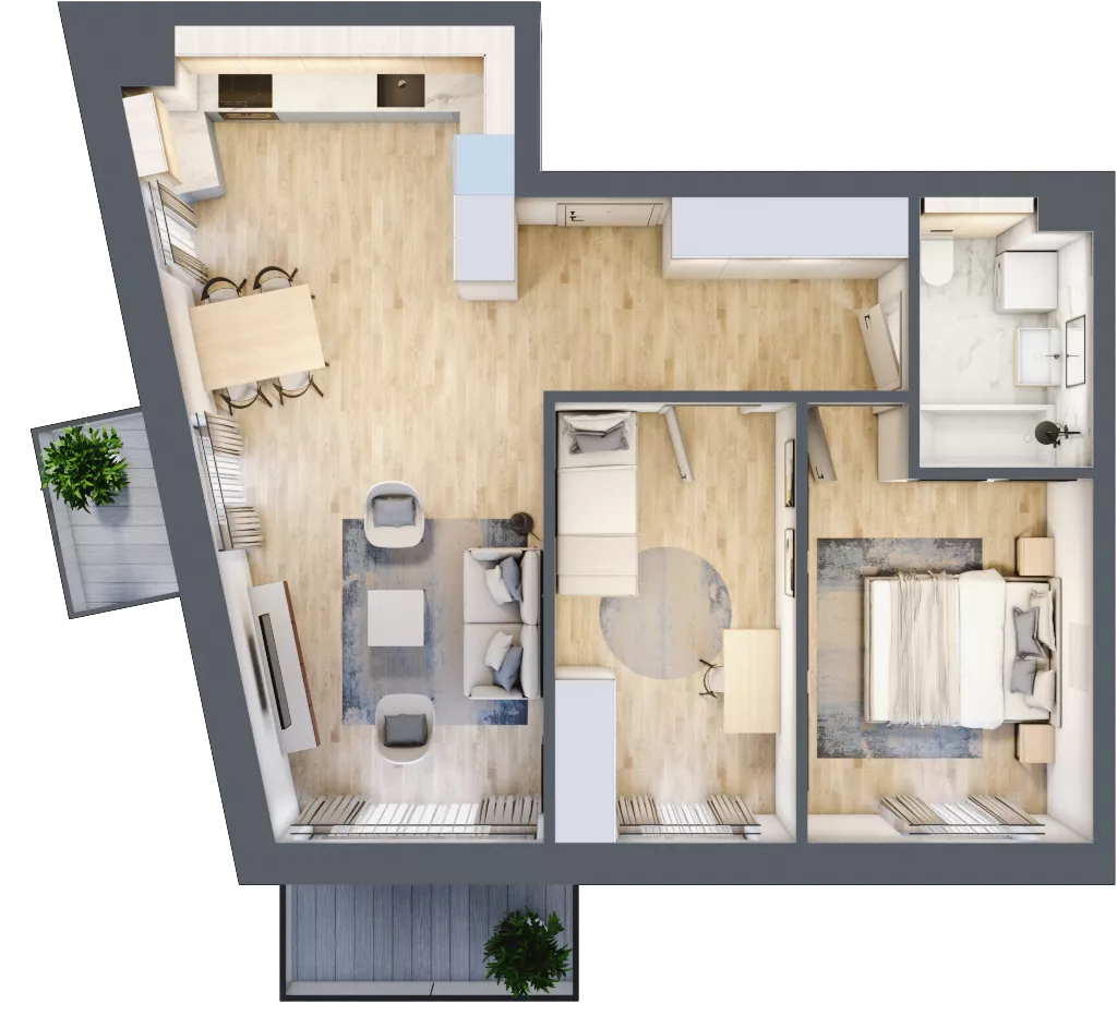 3 pokoje, mieszkanie 60,00 m², piętro 2, oferta nr D32, Na Koszutce II, Katowice, Śródmieście, Koszutka, ul. Słoneczna 1