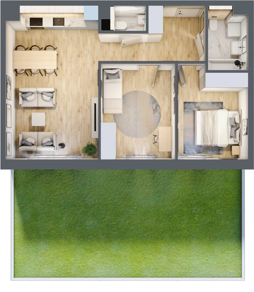 3 pokoje, mieszkanie 62,09 m², parter, oferta nr D05, Na Koszutce II, Katowice, Śródmieście, Koszutka, ul. Słoneczna 1