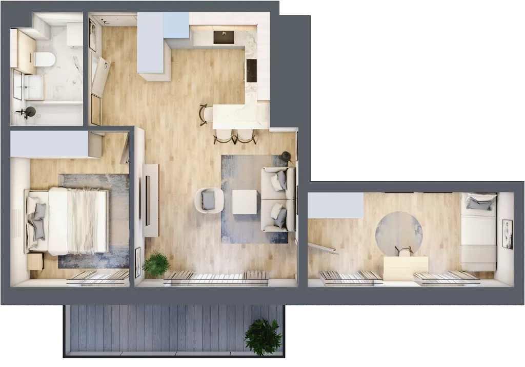 3 pokoje, mieszkanie 50,38 m², piętro 3, oferta nr E36, Na Koszutce II, Katowice, Śródmieście, Koszutka, ul. Słoneczna 1