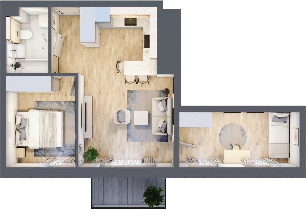 3 pokoje, mieszkanie 50,32 m², piętro 2, oferta nr E24, Na Koszutce II, Katowice, Śródmieście, Koszutka, ul. Słoneczna 1