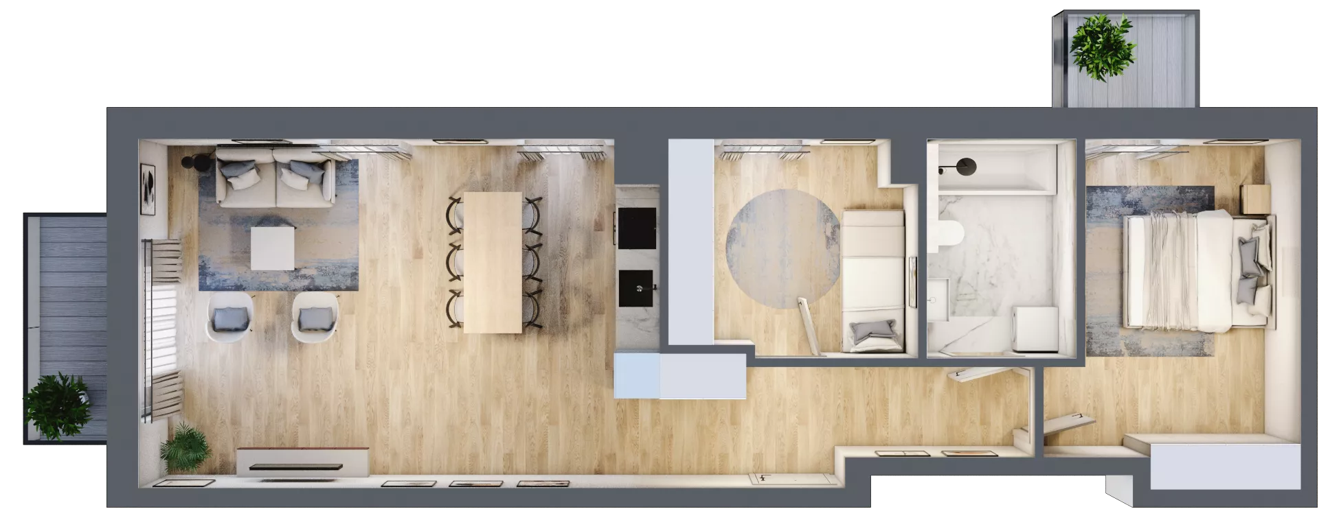 3 pokoje, mieszkanie 66,72 m², piętro 2, oferta nr F2-10, Na Koszutce II, Katowice, Śródmieście, Koszutka, ul. Słoneczna 1