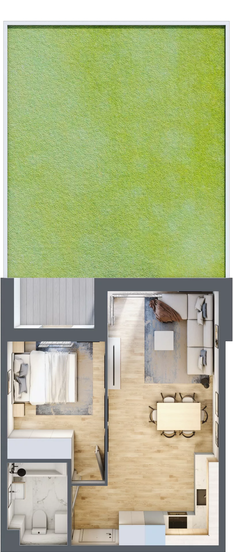 2 pokoje, mieszkanie 42,10 m², parter, oferta nr B.06, Nowa Namiarkowa, Będzin, ul. Namiarkowa 15D