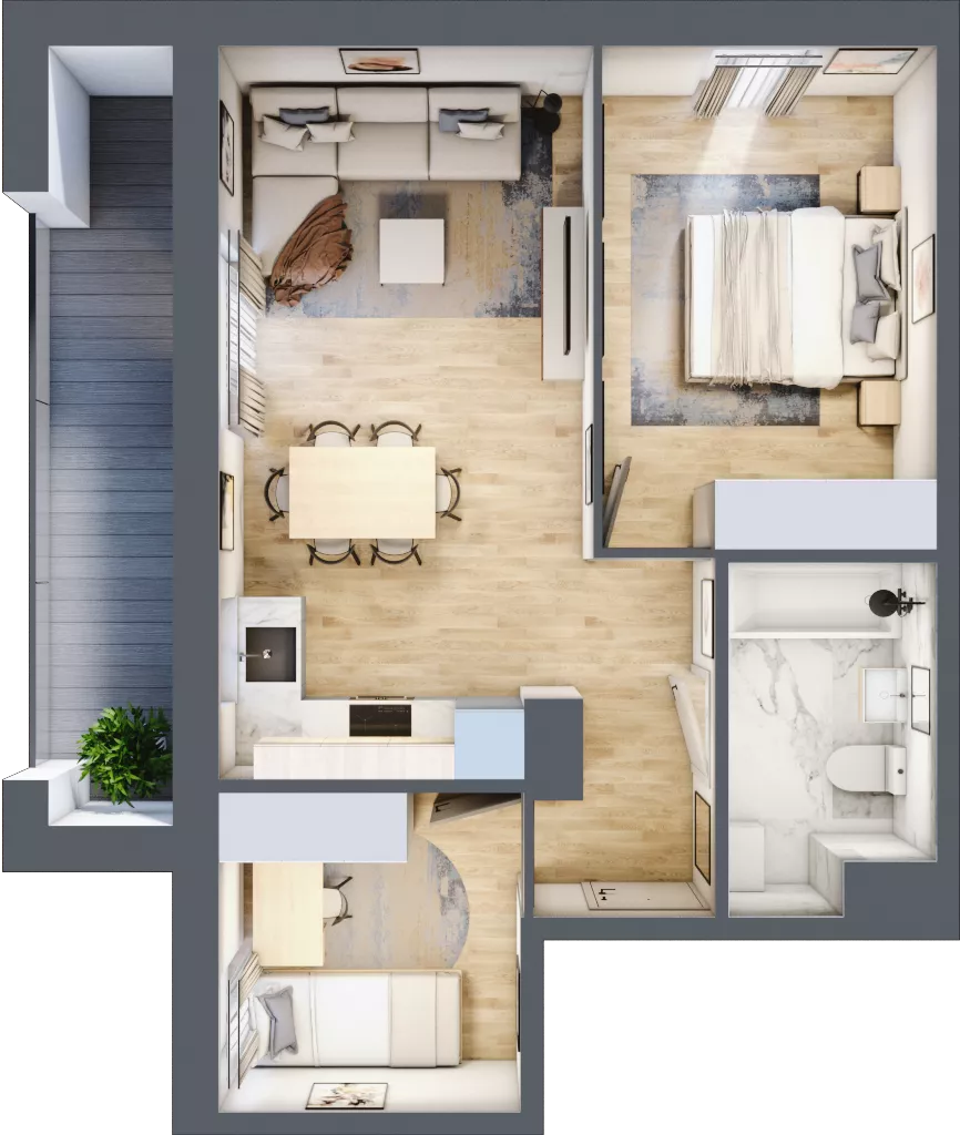 3 pokoje, mieszkanie 49,84 m², piętro 1, oferta nr B.12, Nowa Namiarkowa, Będzin, ul. Namiarkowa 15D