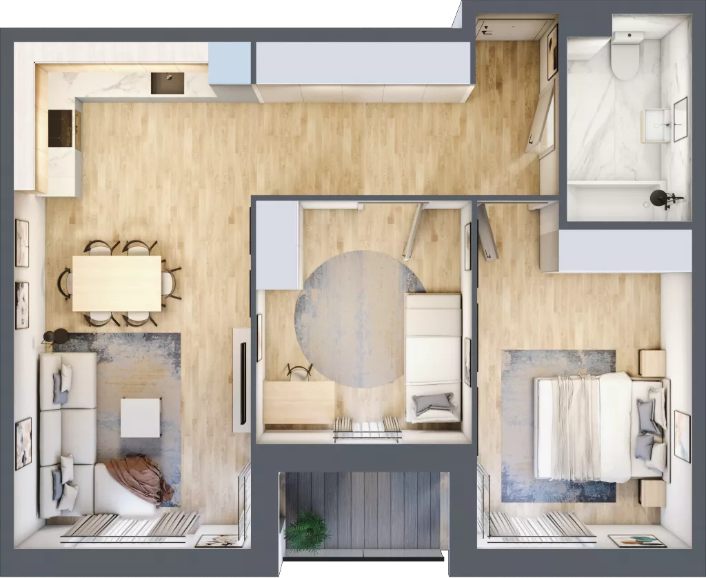 3 pokoje, mieszkanie 63,31 m², piętro 2, oferta nr B.16, Nowa Namiarkowa, Będzin, ul. Namiarkowa 15D