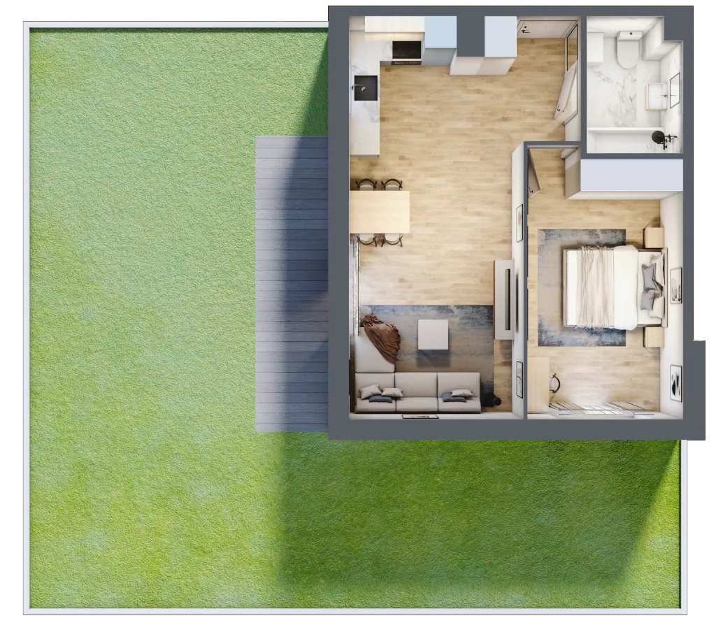 2 pokoje, mieszkanie 45,94 m², parter, oferta nr C.04, Nowa Namiarkowa, Będzin, ul. Namiarkowa 15D
