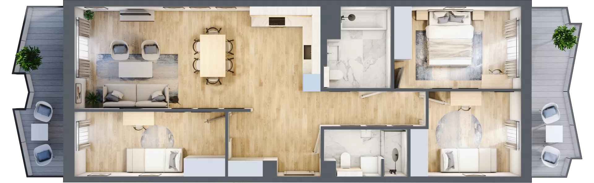 4 pokoje, mieszkanie 84,05 m², piętro 6, oferta nr 106, Semiramis, Katowice, Dąbrówka Mała, ul. Wiertnicza