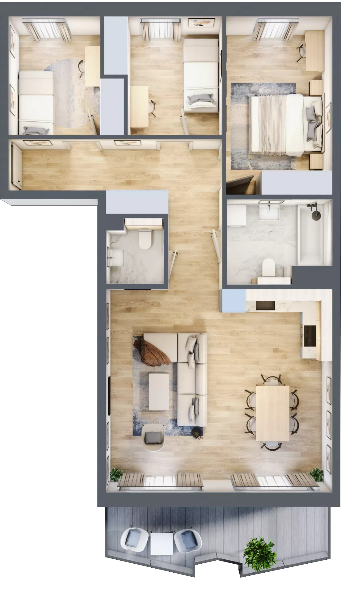 4 pokoje, mieszkanie 78,45 m², piętro 5, oferta nr 80, Semiramis, Katowice, Dąbrówka Mała, ul. Wiertnicza