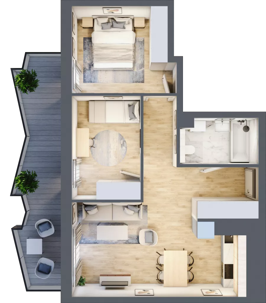 3 pokoje, mieszkanie 53,31 m², piętro 4, oferta nr 72, Semiramis, Katowice, Dąbrówka Mała, ul. Wiertnicza