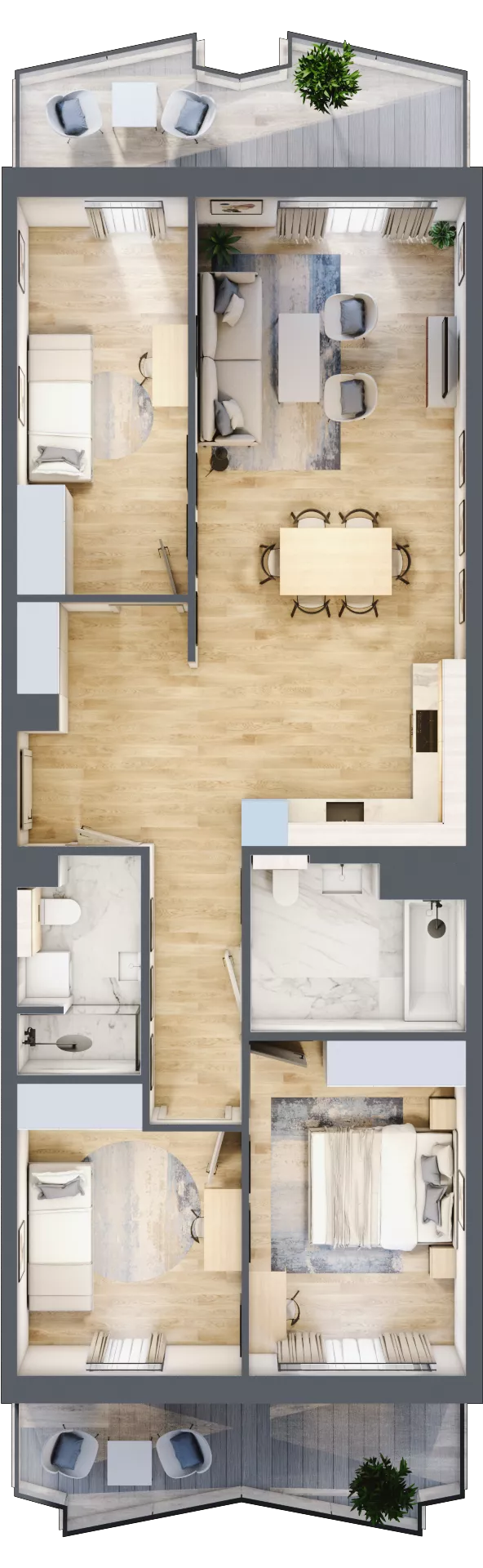 4 pokoje, mieszkanie 84,05 m², piętro 4, oferta nr 70, Semiramis, Katowice, Dąbrówka Mała, ul. Wiertnicza