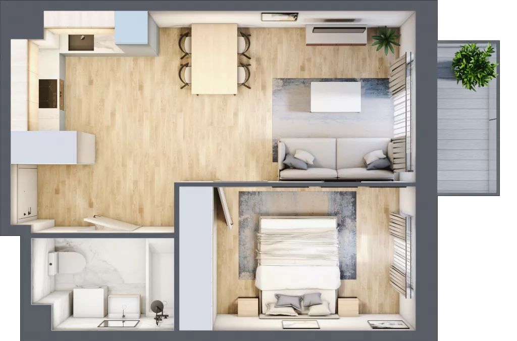 2 pokoje, mieszkanie 40,45 m², piętro 1, oferta nr mieszkanie 20, Mikusińskiego 25, Katowice, Wełnowiec-Józefowiec, Wełnowiec, ul. Jana Mikusińskiego 25