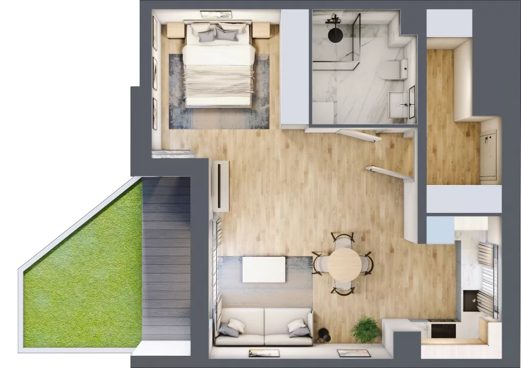 1 pokój, mieszkanie 48,06 m², parter, oferta nr mieszkanie 2, Mikusińskiego 25, Katowice, Wełnowiec-Józefowiec, Wełnowiec, ul. Jana Mikusińskiego 25