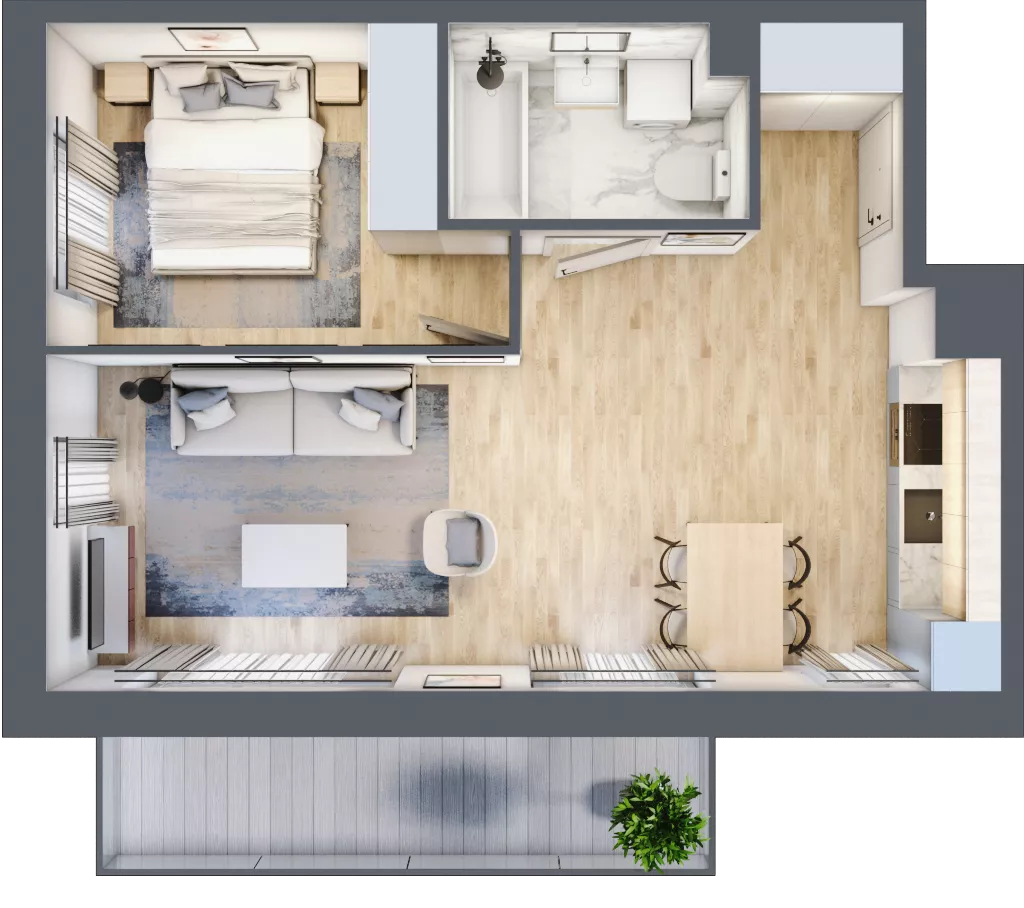 2 pokoje, mieszkanie 43,97 m², piętro 1, oferta nr mieszkanie 18, Mikusińskiego 25, Katowice, Wełnowiec-Józefowiec, Wełnowiec, ul. Jana Mikusińskiego 25