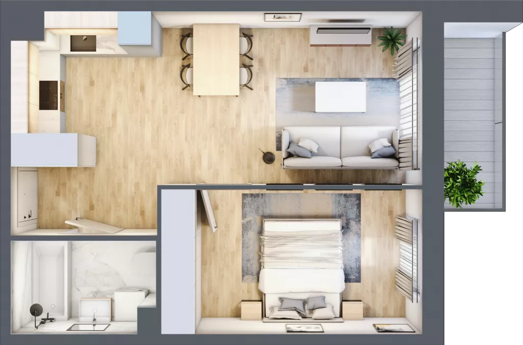 2 pokoje, mieszkanie 41,12 m², piętro 2, oferta nr mieszkanie 91, Mikusińskiego 25, Katowice, Wełnowiec-Józefowiec, Wełnowiec, ul. Jana Mikusińskiego 25