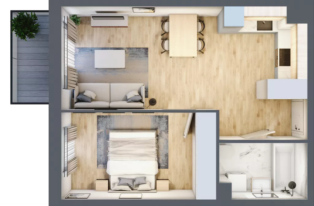 2 pokoje, mieszkanie 41,08 m², piętro 4, oferta nr mieszkanie 56, Mikusińskiego 25, Katowice, Wełnowiec-Józefowiec, Wełnowiec, ul. Jana Mikusińskiego 25
