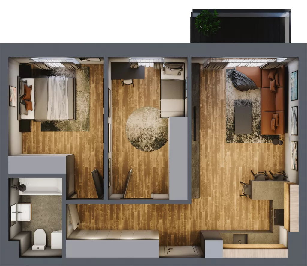 3 pokoje, mieszkanie 62,41 m², piętro 3, oferta nr 30, Złote Kaskady III, Białystok, Horodniany 14
