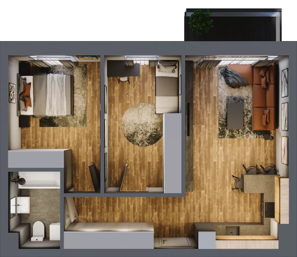 3 pokoje, mieszkanie 62,41 m², piętro 2, oferta nr 21, Złote Kaskady III, Białystok, Horodniany 14