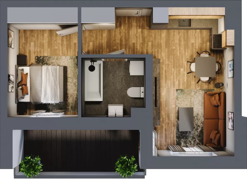 2 pokoje, mieszkanie 39,34 m², piętro 1, oferta nr 7, Złote Kaskady III, Białystok, Horodniany 14