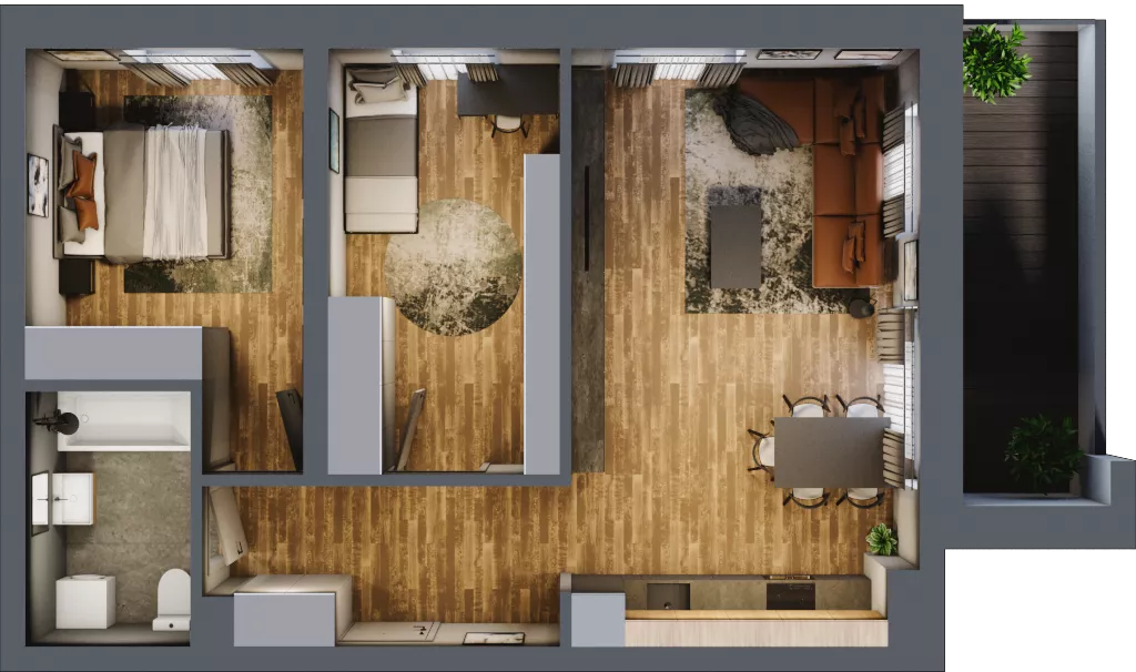 3 pokoje, mieszkanie 63,76 m², piętro 3, oferta nr 23, Złote Kaskady III, Białystok, Horodniany 14