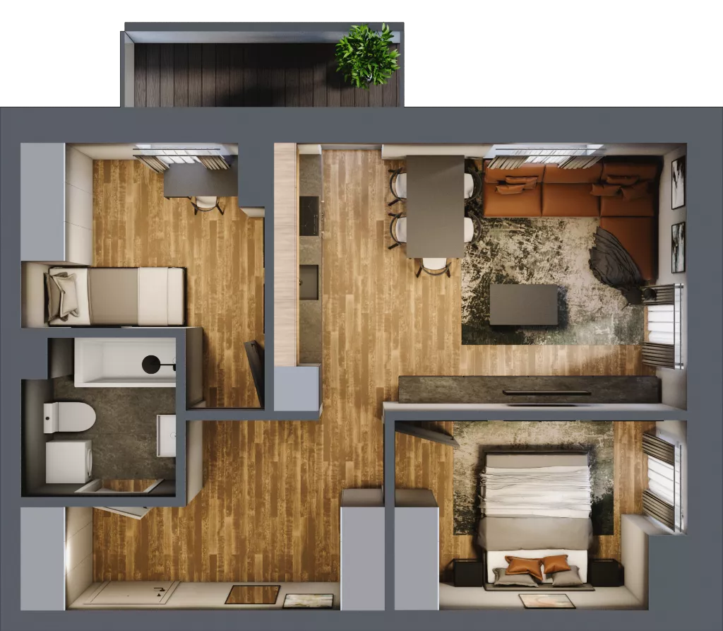 3 pokoje, mieszkanie 53,57 m², piętro 3, oferta nr 29, Złote Kaskady III, Białystok, Horodniany 14