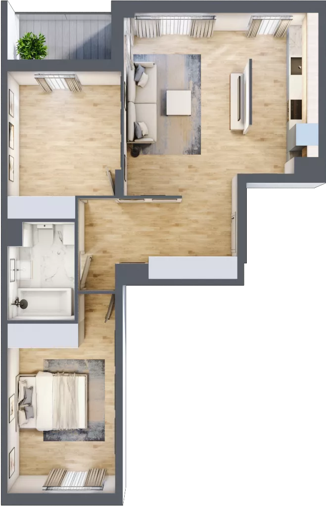 3 pokoje, mieszkanie 63,35 m², piętro 1, oferta nr RM/1A/E/1/3, Rytm Mokotowa, Warszawa, Mokotów, Augustówka, ul. Antoniewska / Piramowicza