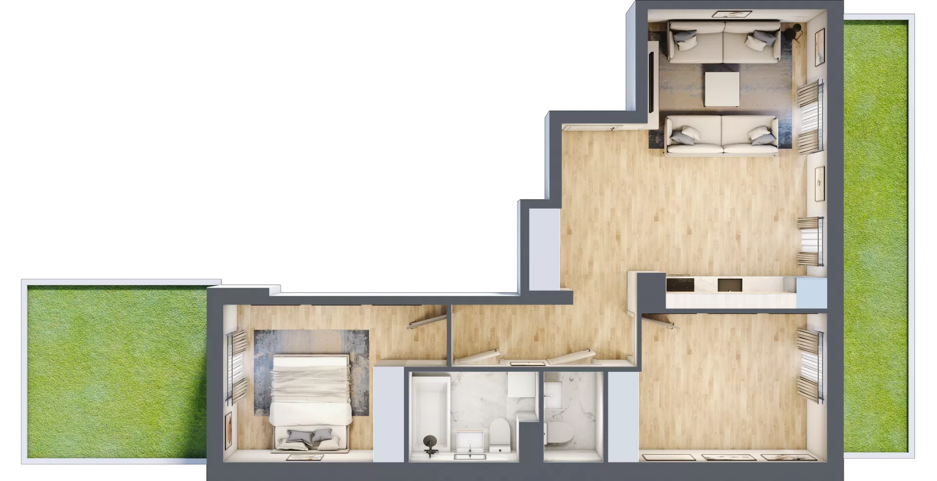 3 pokoje, mieszkanie 60,71 m², parter, oferta nr RM/2A/D/0/1, Rytm Mokotowa, Warszawa, Mokotów, Augustówka, ul. Antoniewska / Piramowicza