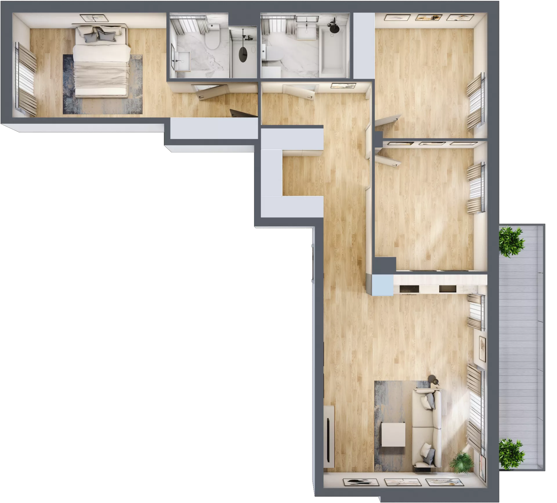 4 pokoje, mieszkanie 88,44 m², piętro 3, oferta nr RM/2A/F/3/7, Rytm Mokotowa, Warszawa, Mokotów, Augustówka, ul. Antoniewska / Piramowicza