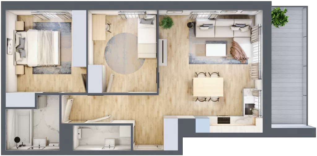 3 pokoje, mieszkanie 60,08 m², piętro 1, oferta nr SU1/A/1/10, Sady Ursynów 1, Warszawa, Ursynów, Wyczółki, ul. Koprowskiego / Pieskowa Skała