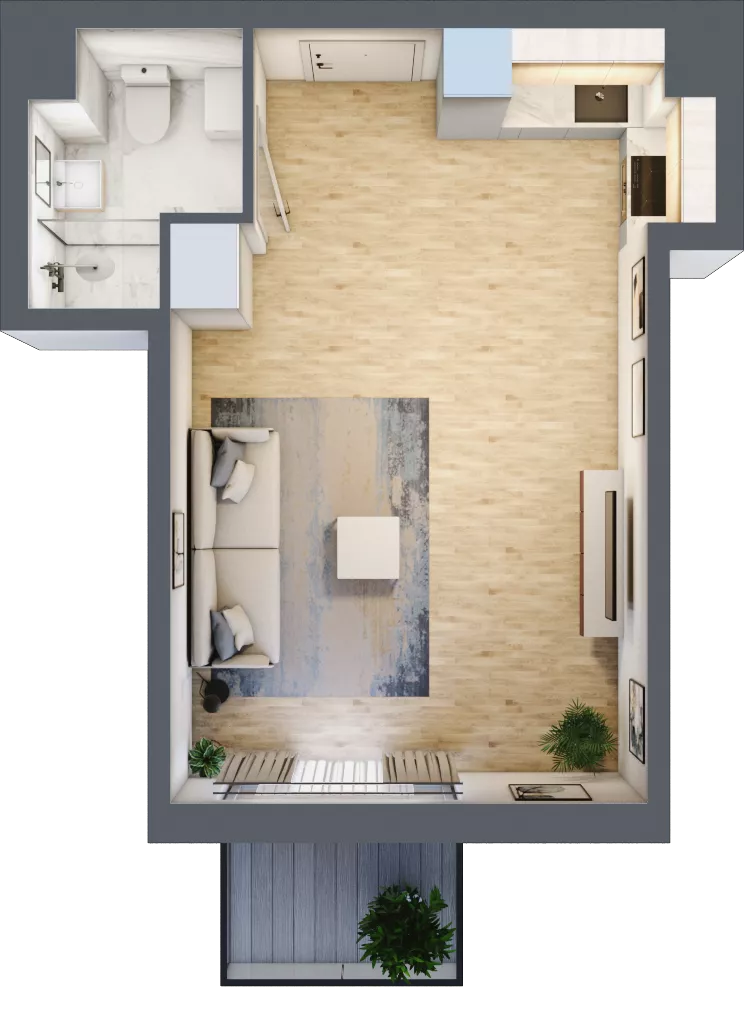 1 pokój, mieszkanie 32,76 m², piętro 1, oferta nr RM/1B/M/1/1, Rytm Mokotowa 1B, Warszawa, Mokotów, Augustówka, ul. Antoniewska / Piramowicza