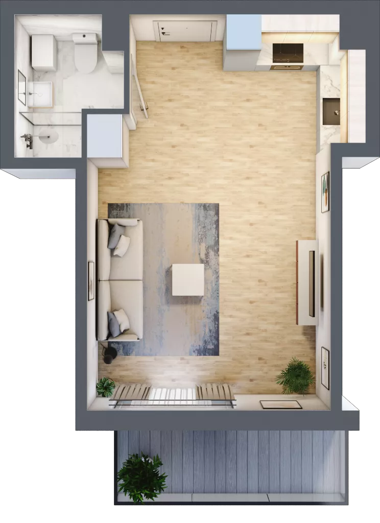 1 pokój, mieszkanie 32,97 m², piętro 1, oferta nr RM/1B/J/1/1, Rytm Mokotowa 1B, Warszawa, Mokotów, Augustówka, ul. Antoniewska / Piramowicza