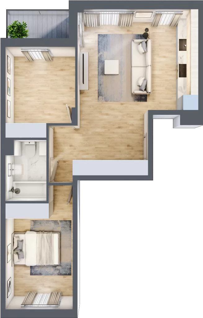 3 pokoje, mieszkanie 64,50 m², piętro 4, oferta nr RM/1B/H/4/4, Rytm Mokotowa 1B, Warszawa, Mokotów, Augustówka, ul. Antoniewska / Piramowicza