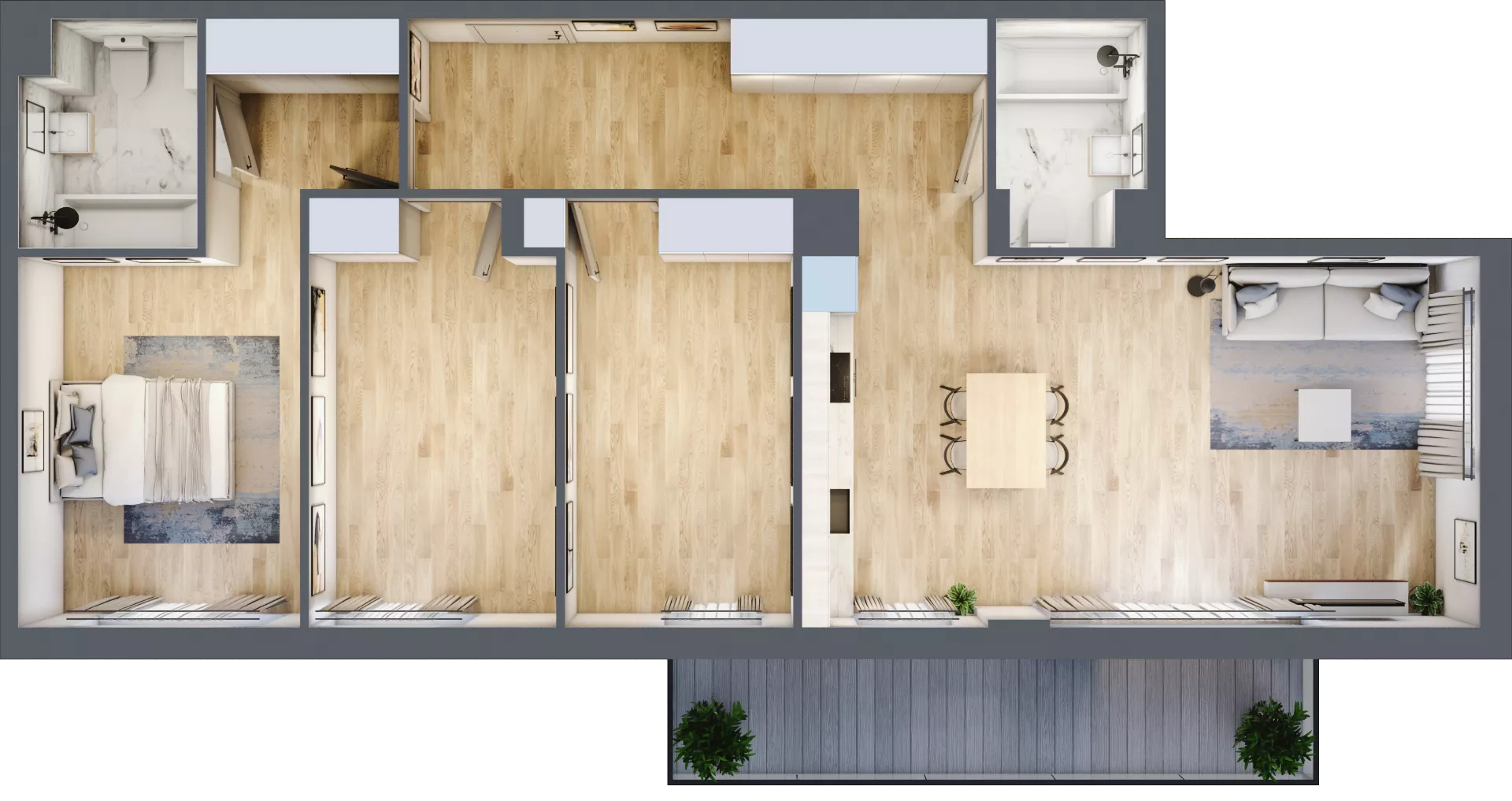 4 pokoje, mieszkanie 101,12 m², piętro 2, oferta nr RM/1B/J/2/8, Rytm Mokotowa 1B, Warszawa, Mokotów, Augustówka, ul. Antoniewska / Piramowicza