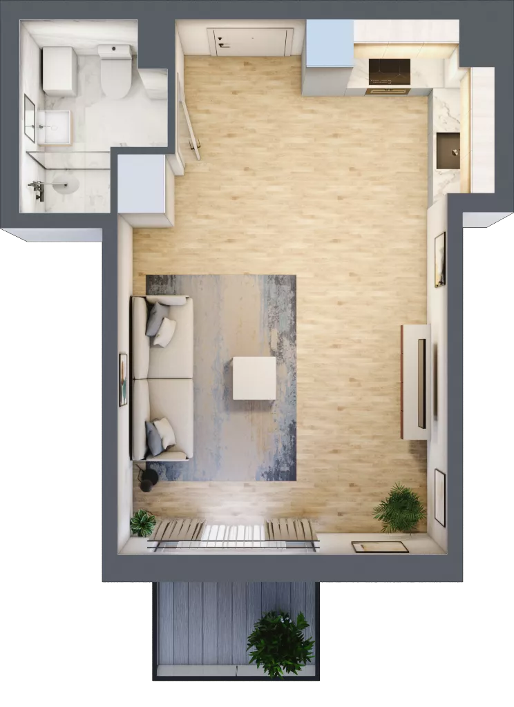 1 pokój, mieszkanie 33,06 m², piętro 2, oferta nr RM/1B/J/2/1, Rytm Mokotowa 1B, Warszawa, Mokotów, Augustówka, ul. Antoniewska / Piramowicza