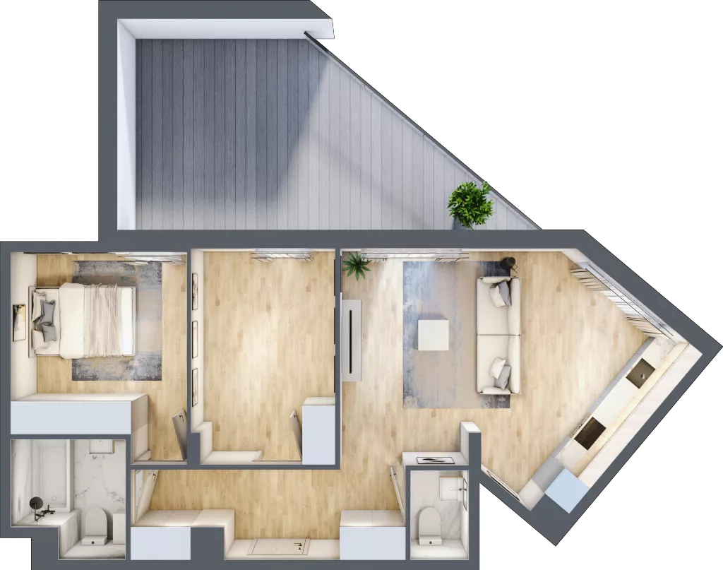 3 pokoje, mieszkanie 69,56 m², piętro 1, oferta nr RM/1B/I/1/8, Rytm Mokotowa 1B, Warszawa, Mokotów, Augustówka, ul. Antoniewska / Piramowicza