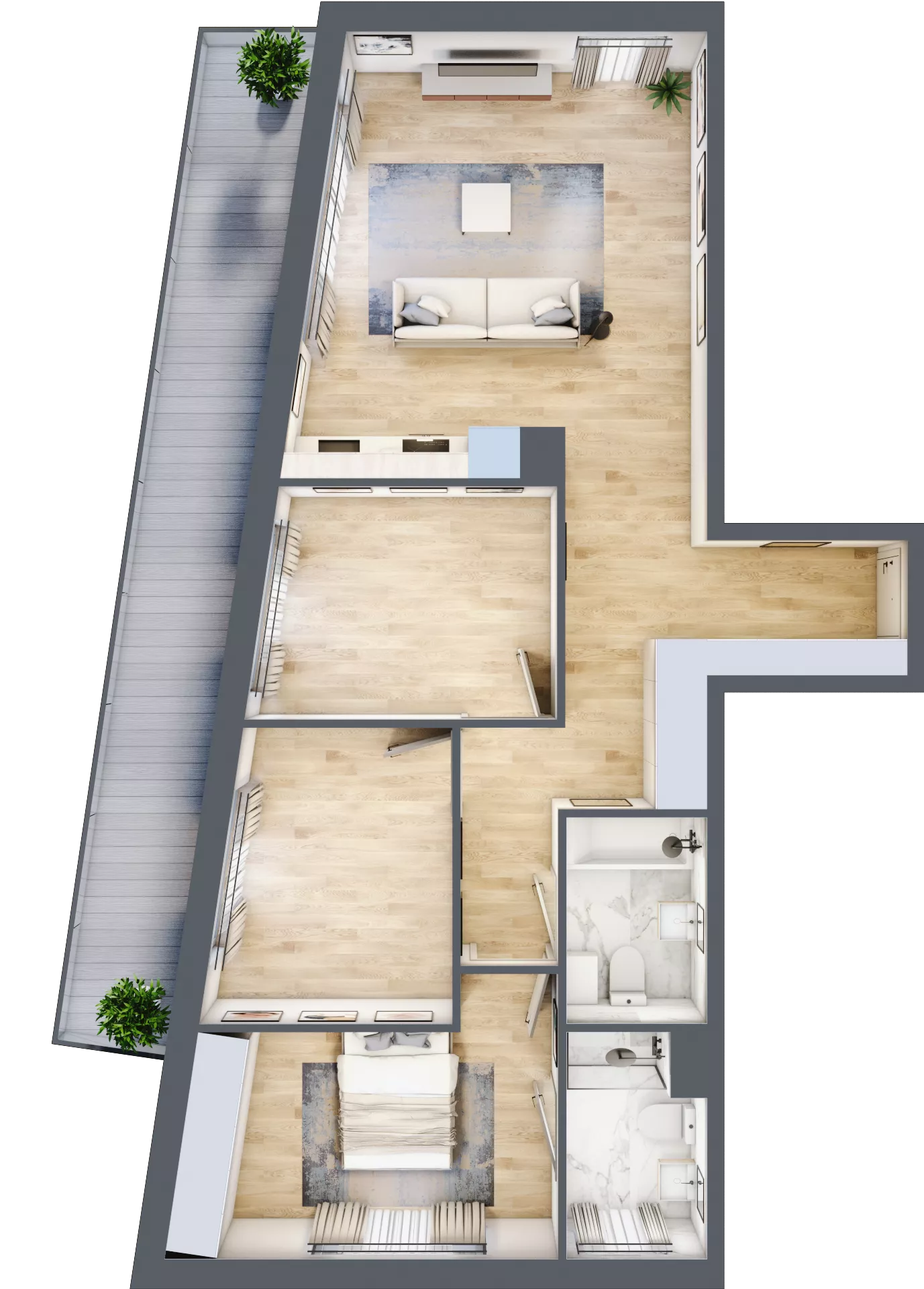 4 pokoje, mieszkanie 84,02 m², piętro 2, oferta nr RM/1B/J/2/3, Rytm Mokotowa 1B, Warszawa, Mokotów, Augustówka, ul. Antoniewska / Piramowicza