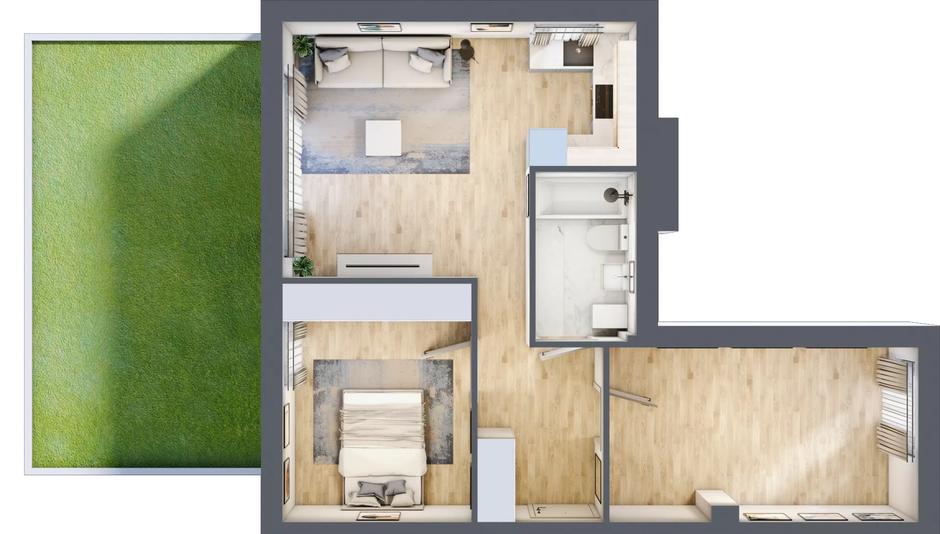 3 pokoje, mieszkanie 65,28 m², parter, oferta nr RM/1B/K/0/3, Rytm Mokotowa 1B, Warszawa, Mokotów, Augustówka, ul. Antoniewska / Piramowicza