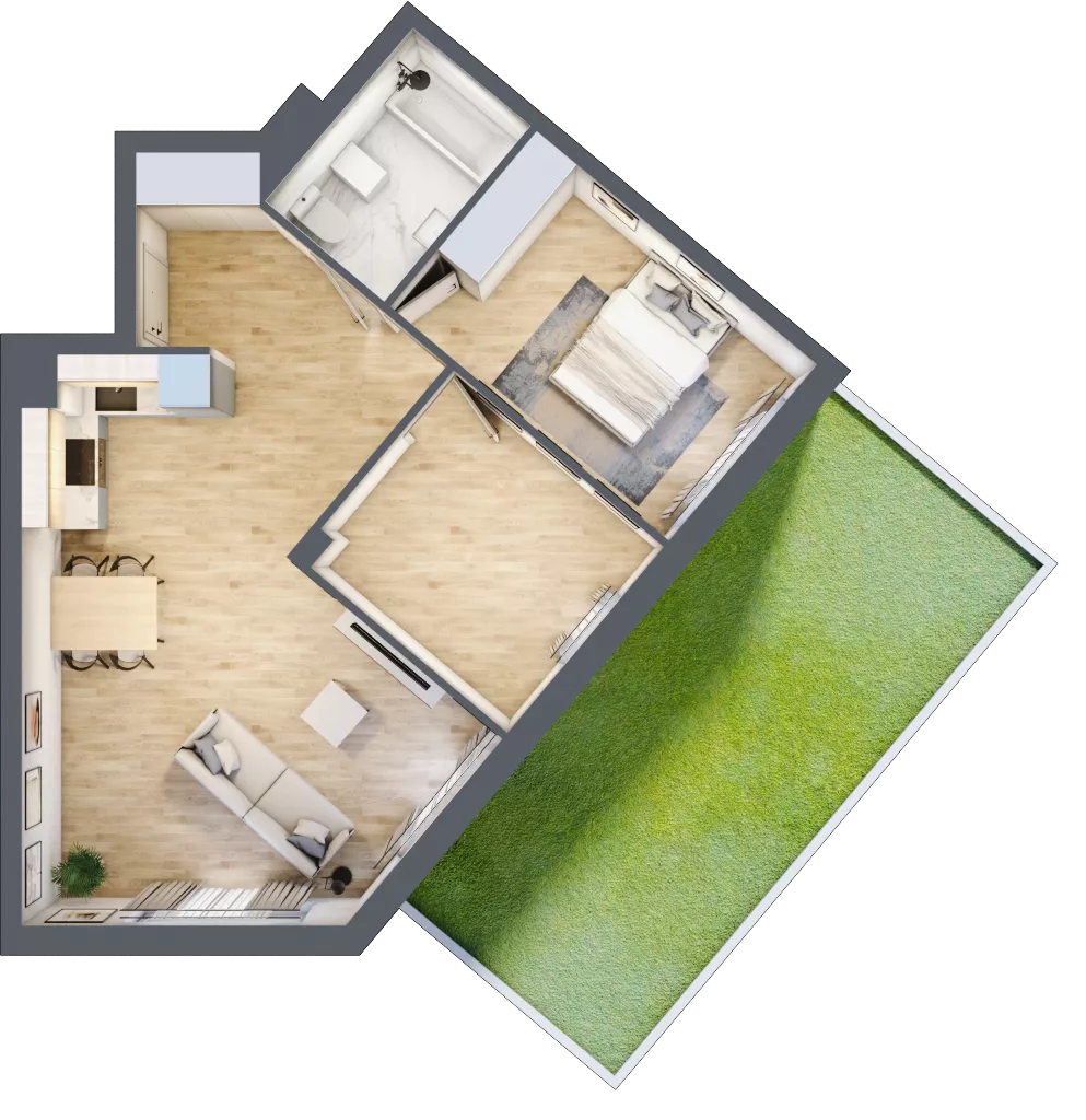 3 pokoje, mieszkanie 64,29 m², parter, oferta nr RM/1B/L/0/3, Rytm Mokotowa 1B, Warszawa, Mokotów, Augustówka, ul. Antoniewska / Piramowicza