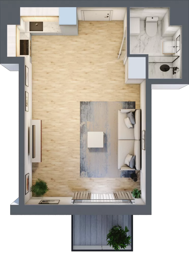 1 pokój, mieszkanie 32,58 m², piętro 2, oferta nr RM/1B/L/2/7, Rytm Mokotowa 1B, Warszawa, Mokotów, Augustówka, ul. Antoniewska / Piramowicza