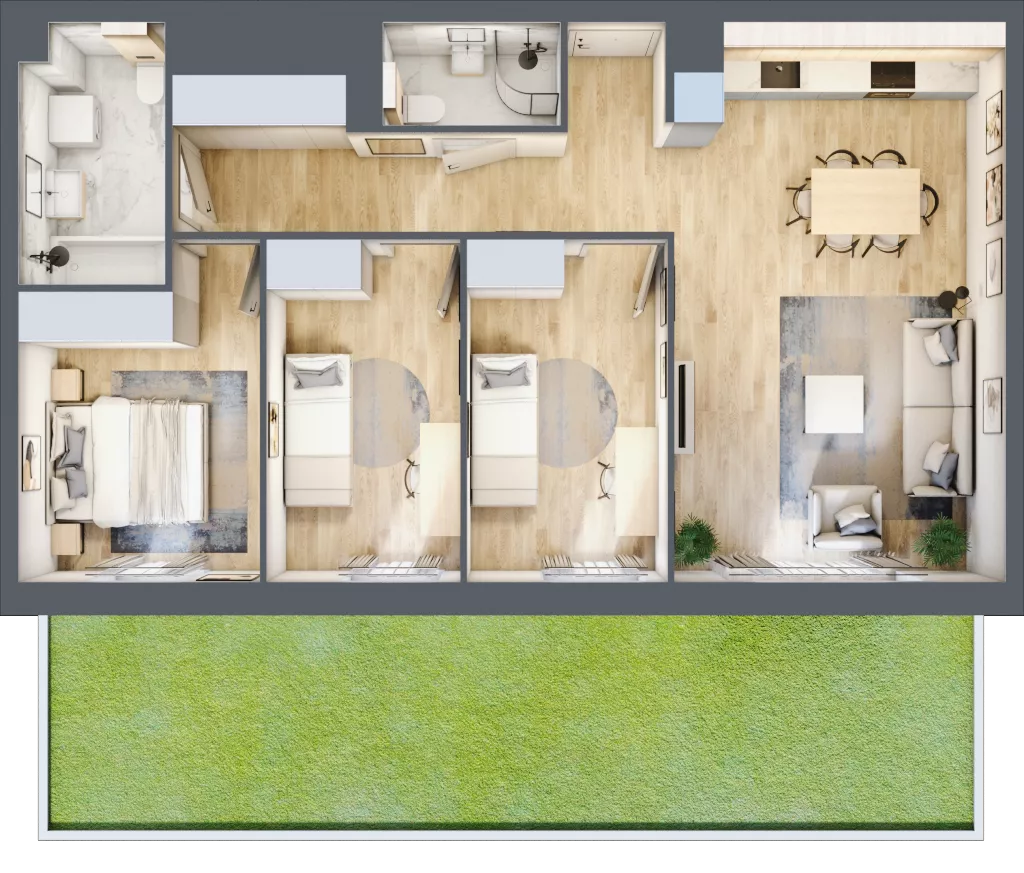 4 pokoje, mieszkanie 75,35 m², parter, oferta nr D.0.8, Nowa Dąbrowa, Gdynia, Dąbrowa, ul. Rdestowa