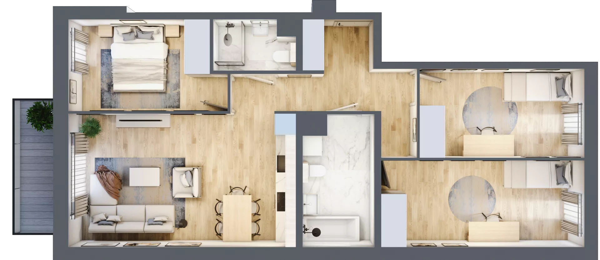 4 pokoje, mieszkanie 81,40 m², piętro 2, oferta nr E.2.3, Nowa Dąbrowa, Gdynia, Dąbrowa, ul. Rdestowa