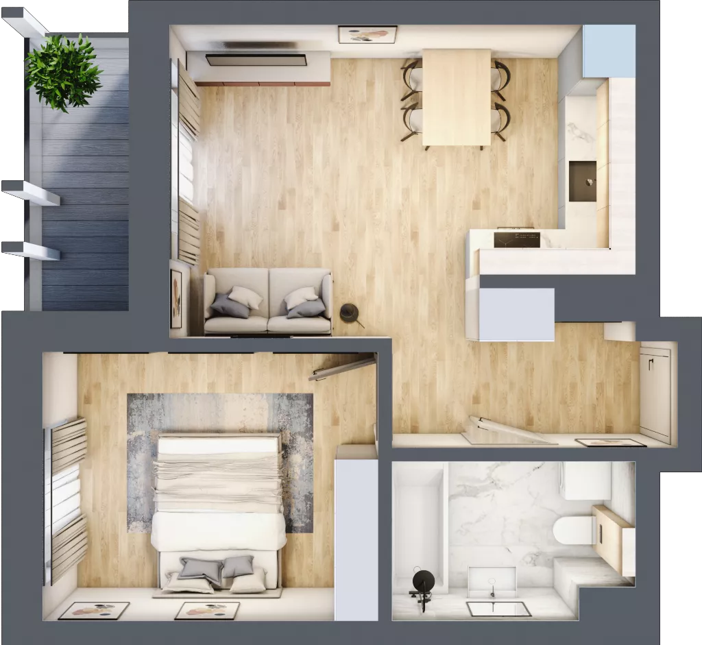 2 pokoje, apartament 39,00 m², piętro 2, oferta nr M.2.2, Rezydencje Lawendowa, Dzierżoniów, ul. Lawendowa