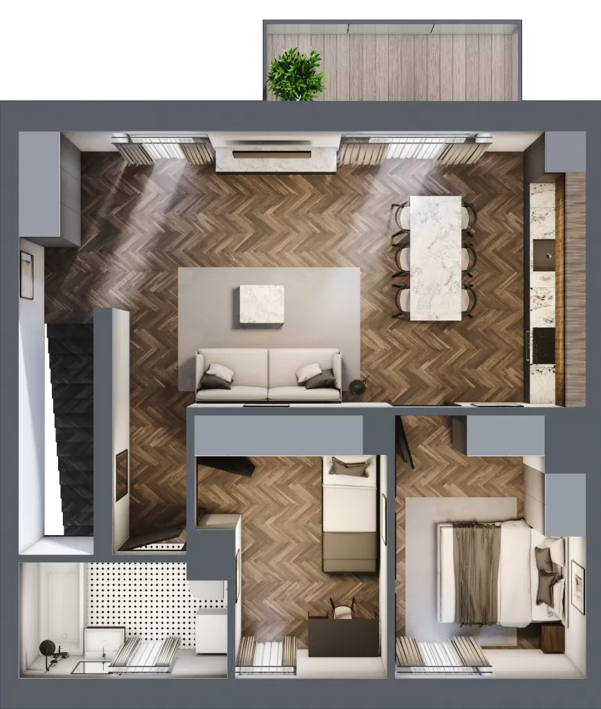 3 pokoje, mieszkanie 62,20 m², piętro 1, oferta nr 16A, Małe Wilczyce, Wilczyce, ul. Zgodna / Życzliwa